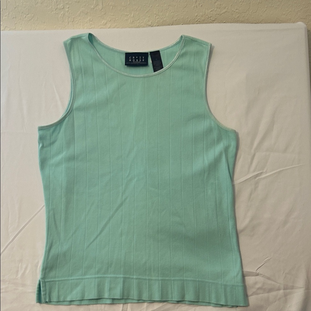 Liz Claiborne Mint Green Ribbed Tank Top